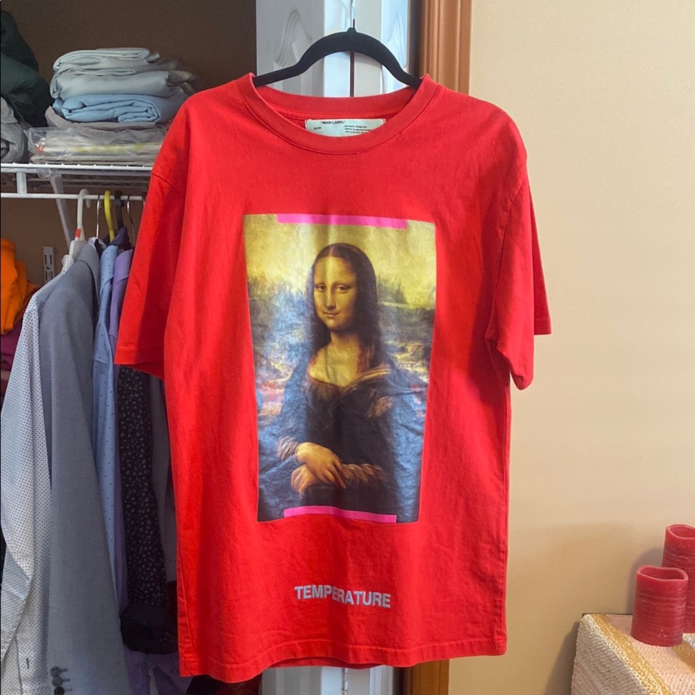 ORIGINAL Red Mona Lisa Art T-Shirt by  OFF WHITE
